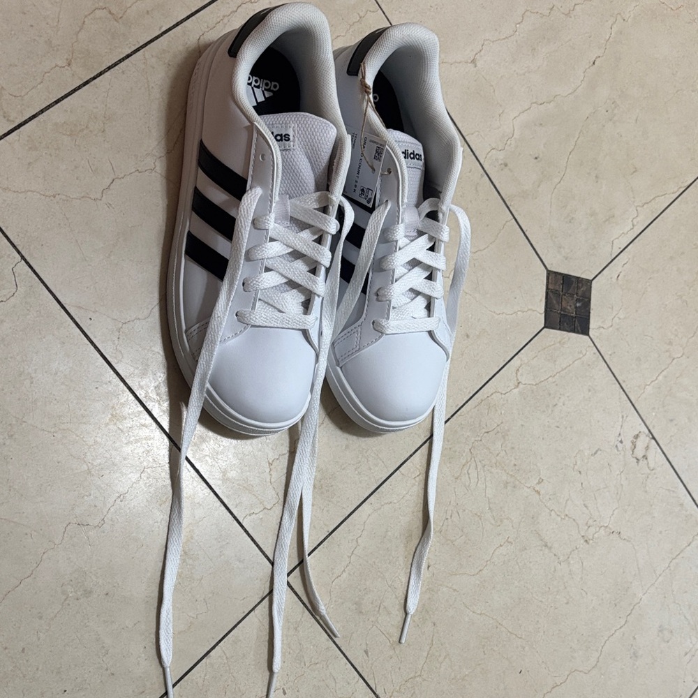 adidas White and Black Low-Top Sneakers